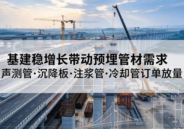 芦山基建稳增长带动预埋监测管材需求，声测管、沉降板、注浆管订单持续放量
